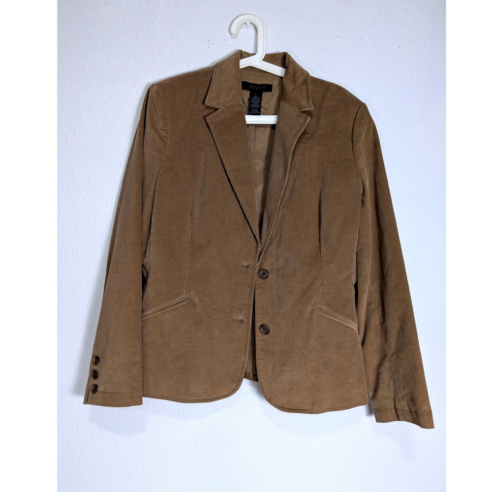 The Limited Stretch Corduroy Blazer Tan Brown Two Button Jacket Size L